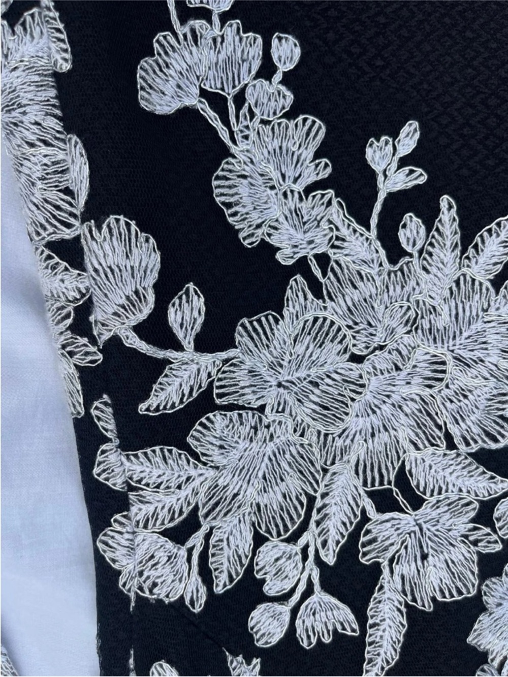 Tadashi Shoji Black Lace Embroidered High Low Gown Size 10 Alt See Measurements - Picture 6 of 15